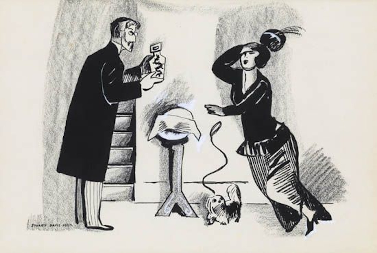 Young Lady Looking Around for a Little Wedding Gift by Stuart Davis