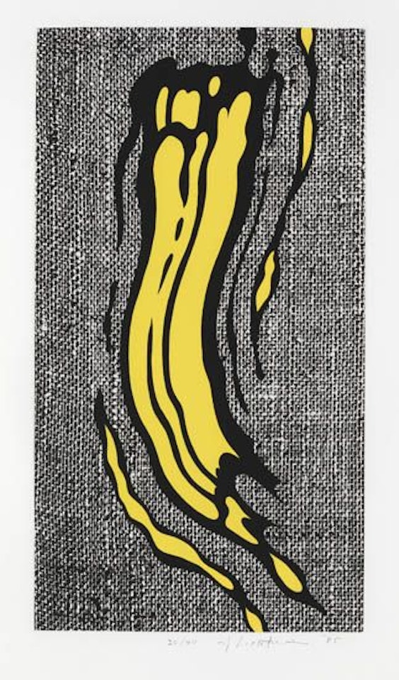 Yellow Brushstroke by Roy Lichtenstein