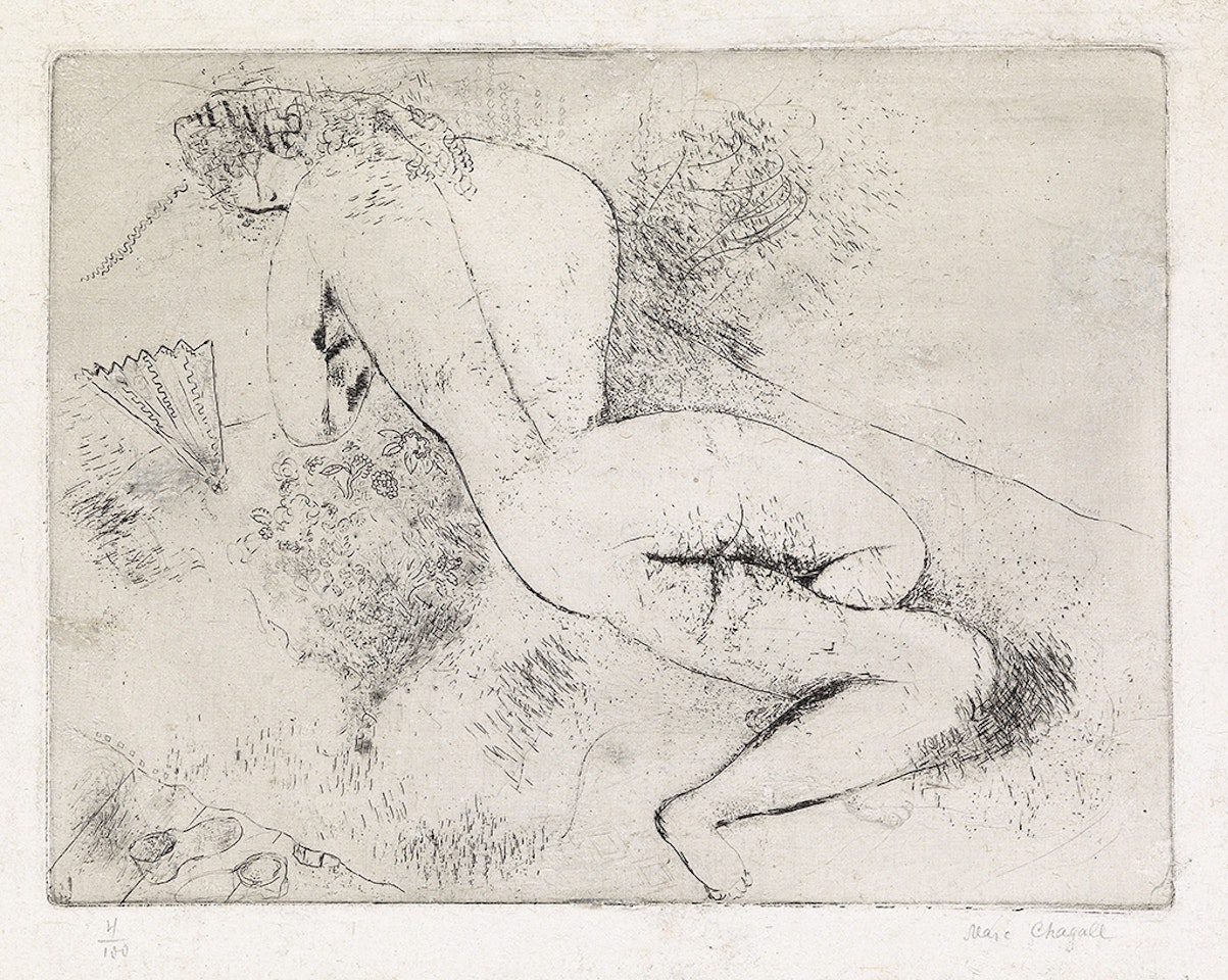 Akt mit Fächer by Marc Chagall