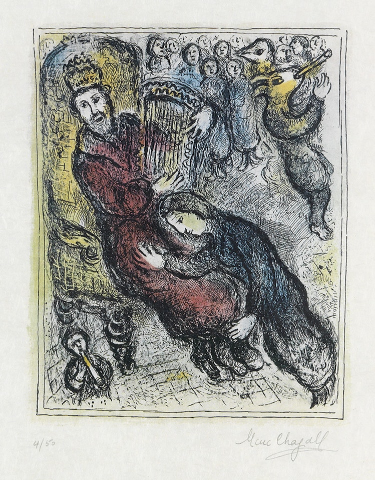 Le Roi David à la Lyre by Marc Chagall
