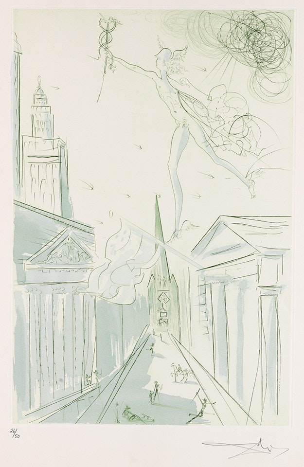View of Wall Street by Salvador Dali