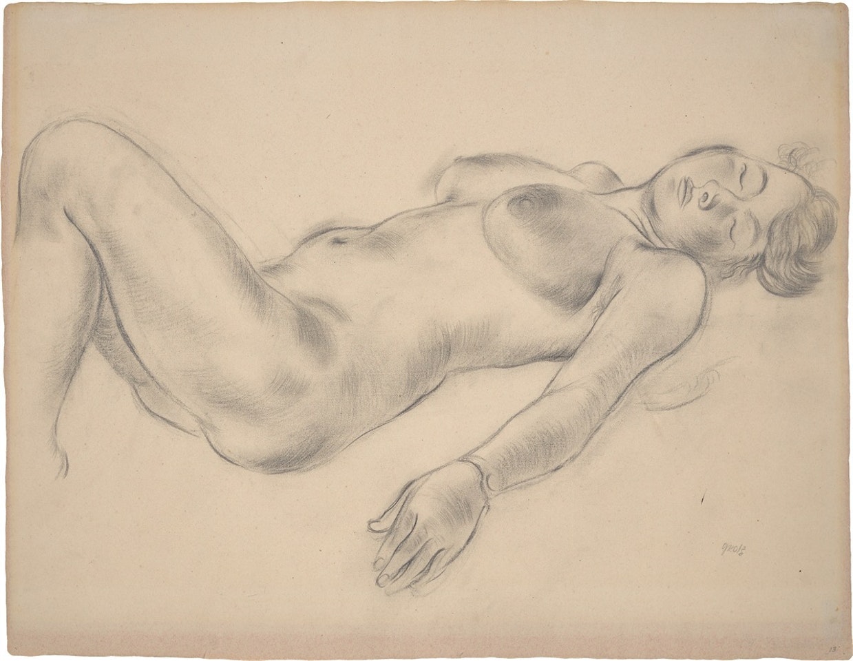 ”Weiblicher Akt, schlafend” by George Grosz