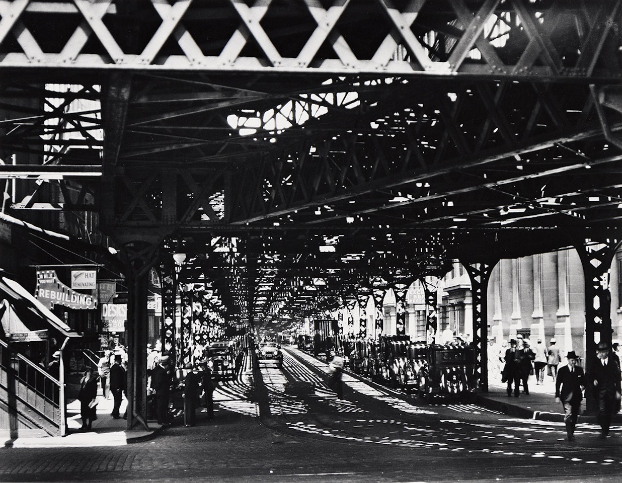Under the El at the Battery by Berenice Abbott
