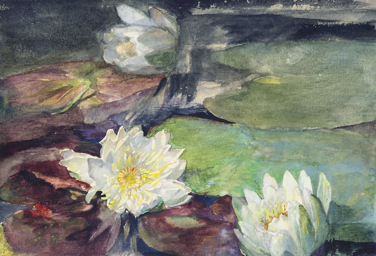 Water Lilies with Green Pads by John La Farge