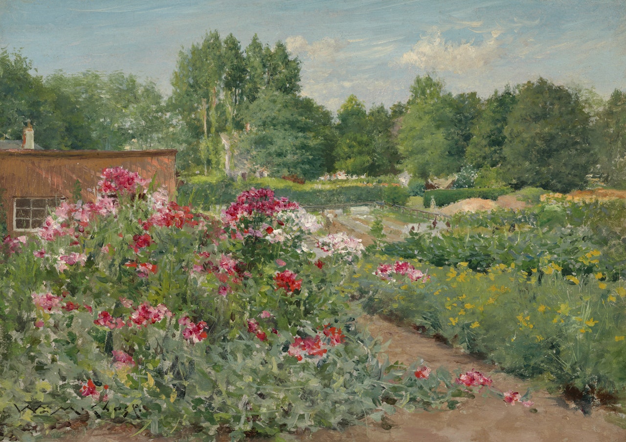Flower Beds, Central Park by William Merritt Chase