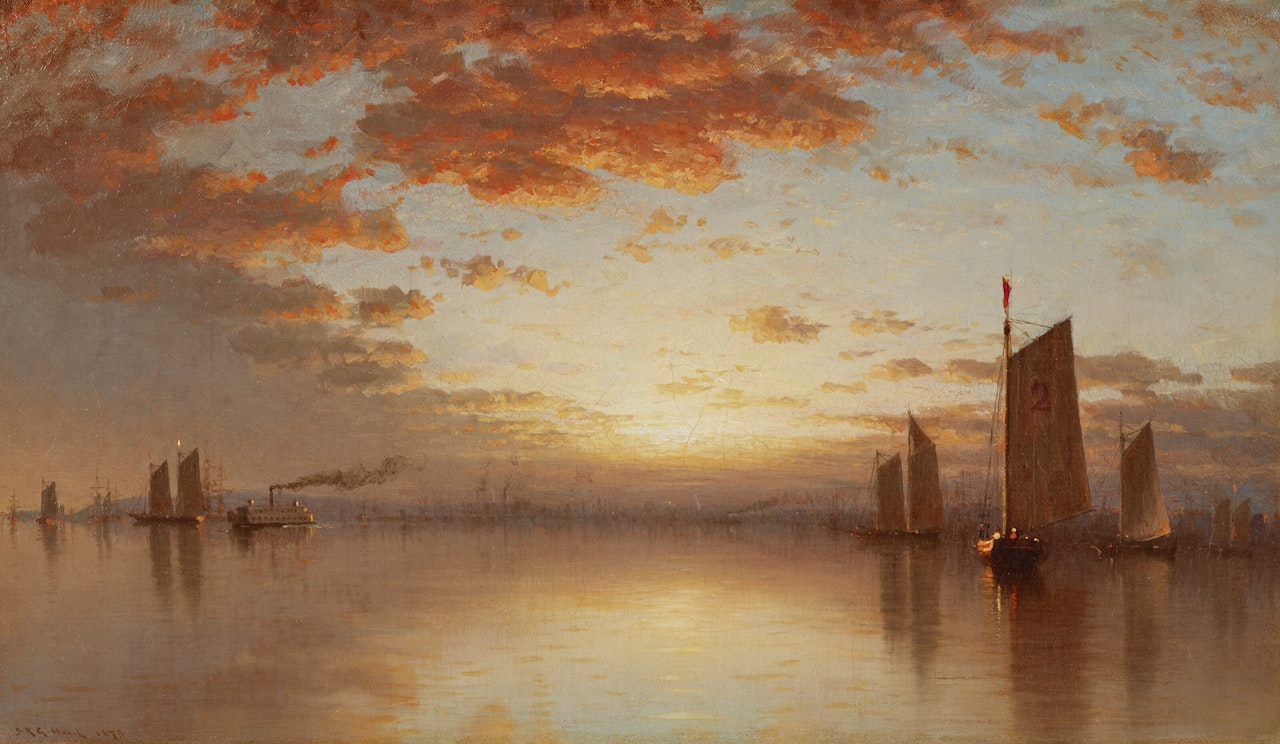 Sunset Over New York Bay by Sanford Robinson Gifford
