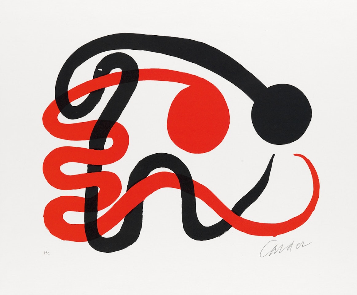 Deux Serpents noir et rouge by Alexander Calder