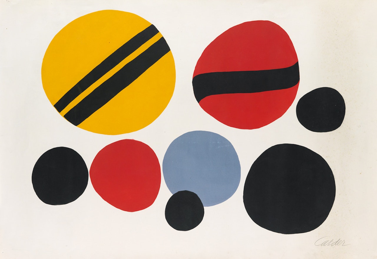 Chevrons Noir sur Rouge et Jaune by Alexander Calder