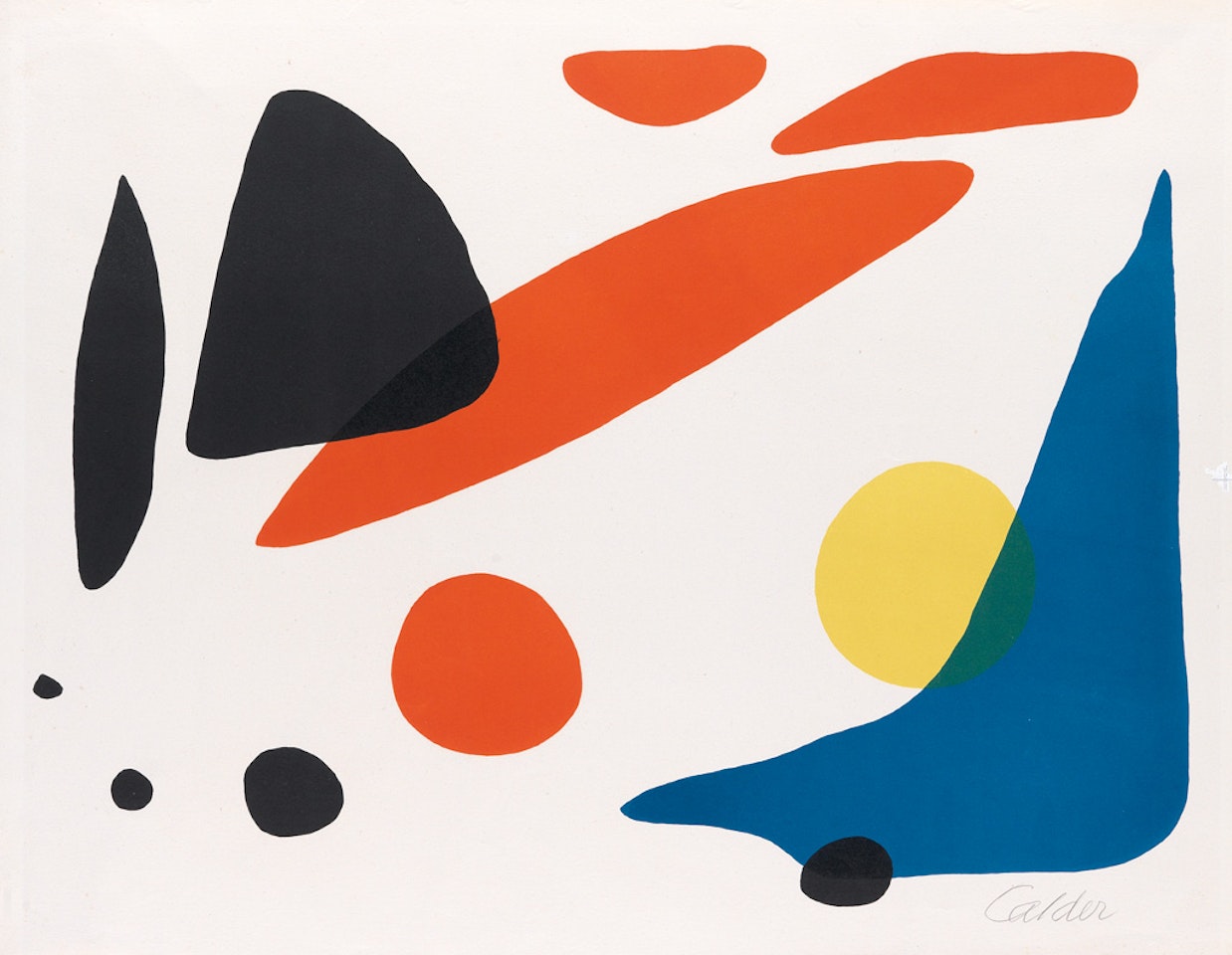 Composition (Blue Boomerang with Red, Black and Yellow Shapes) by Alexander Calder