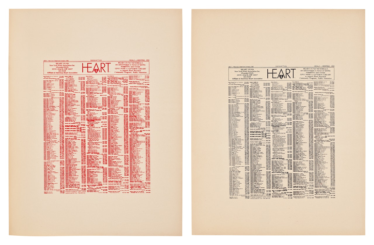 New York Heart Association Phonebook Ad (F. & S. IIIA.57) by Andy Warhol