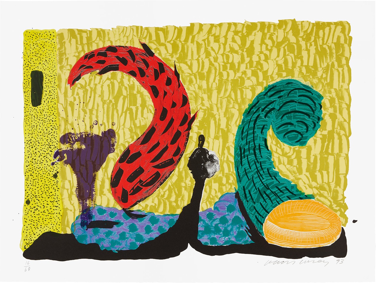 Pushing Up, from Some More New Prints (G. 1622, M.C.A.T. 340) by David Hockney