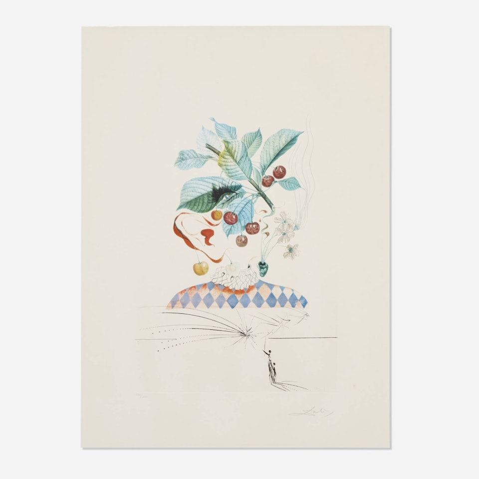 Cerises pierrot (from the Les fruits suite) by Salvador Dali