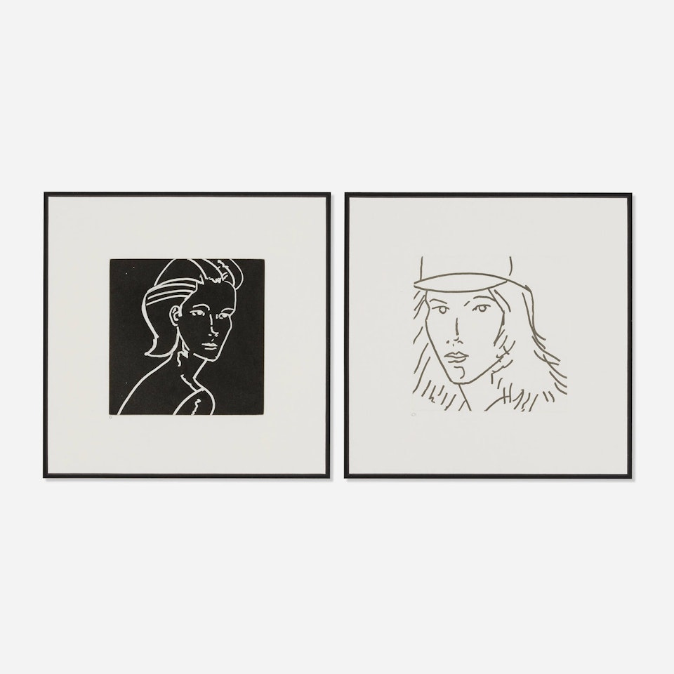 Untitled #4; Untitled #6 (two works from the Gloria portfolio) by Alex Katz