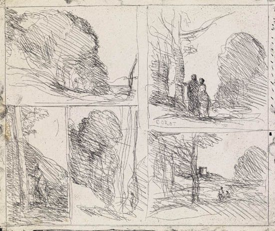 Cinq Sujets réunis by Jean Baptiste Camille Corot