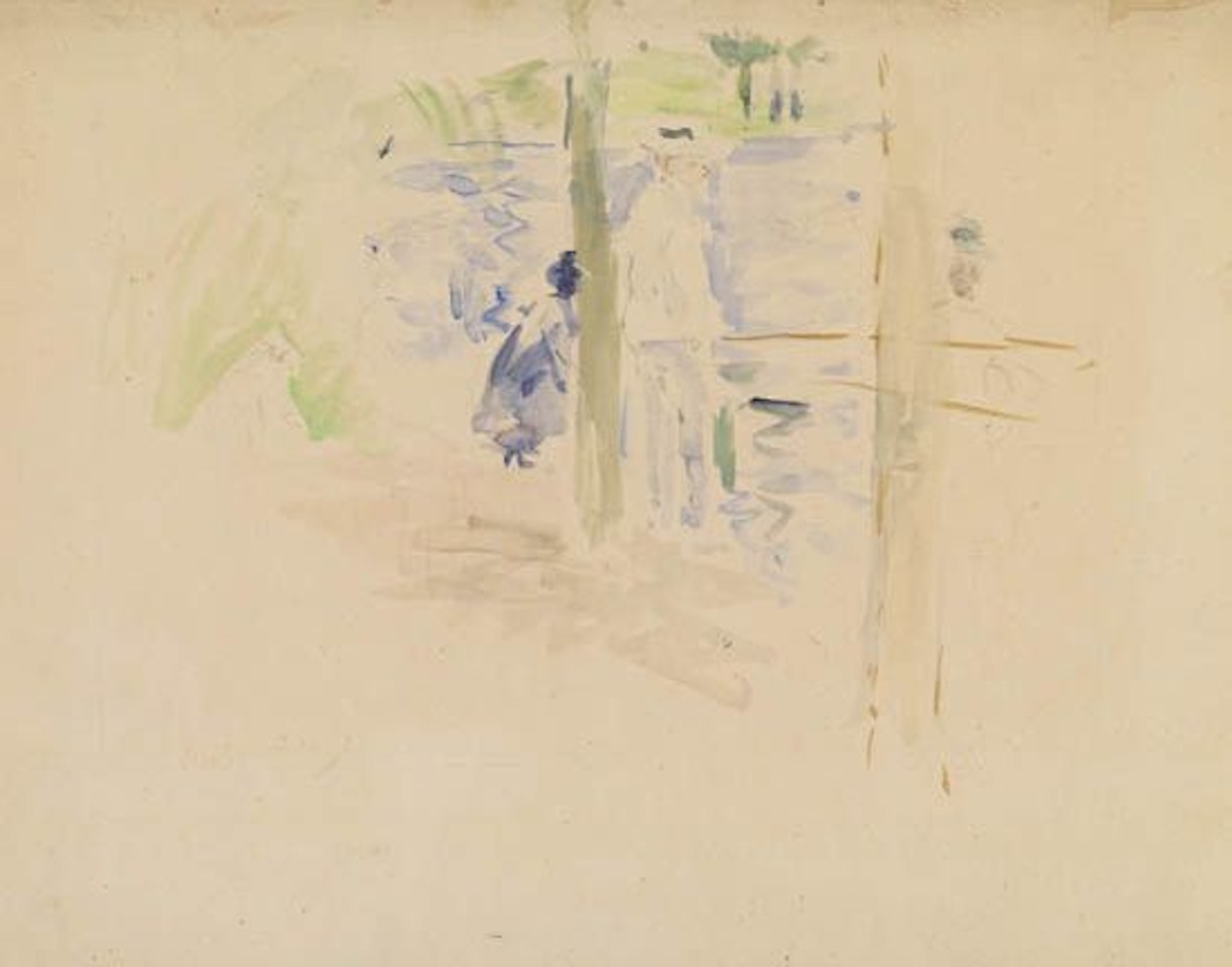 Pecheurs au bord du Lac du Bois de Boulogne by Berthe Morisot