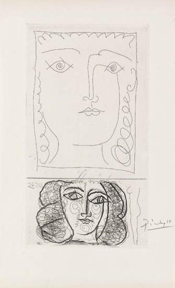 Deux Têtes de Femme de Face by Pablo Picasso