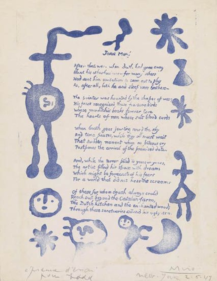 A Poem for Joan Miró by Joan Miró
