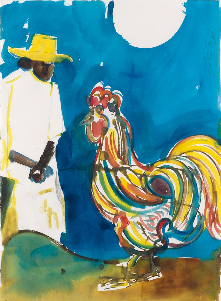 Untitled (Woman and Rooster) by Romare Bearden