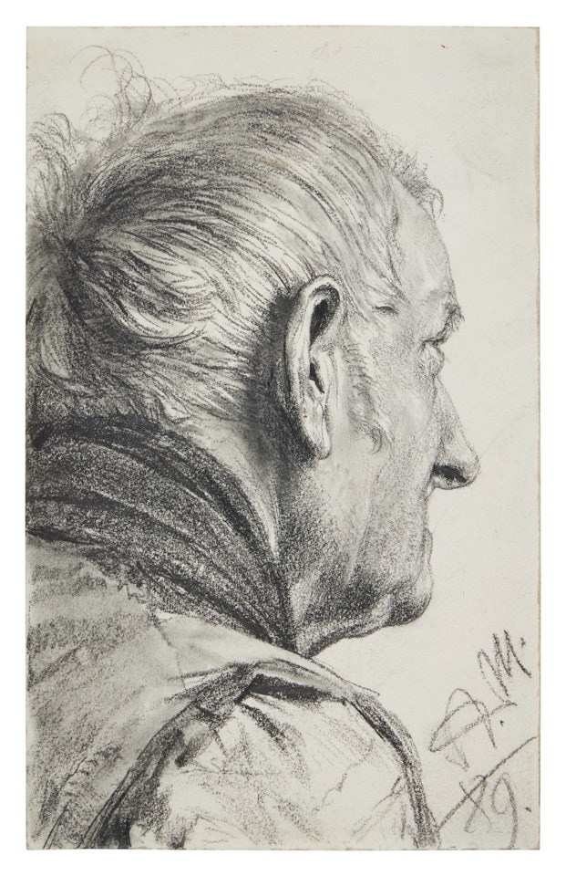 An Old Man with His Head Turned Away by Adolph Menzel