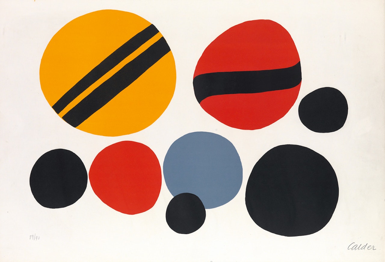 Chevrons Noir sur Rouge et Jaune by Alexander Calder