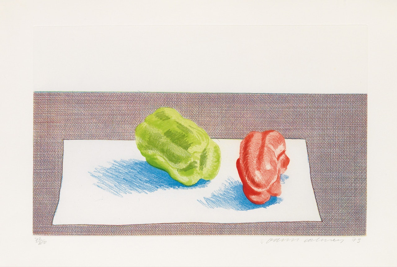 Two Peppers by David Hockney