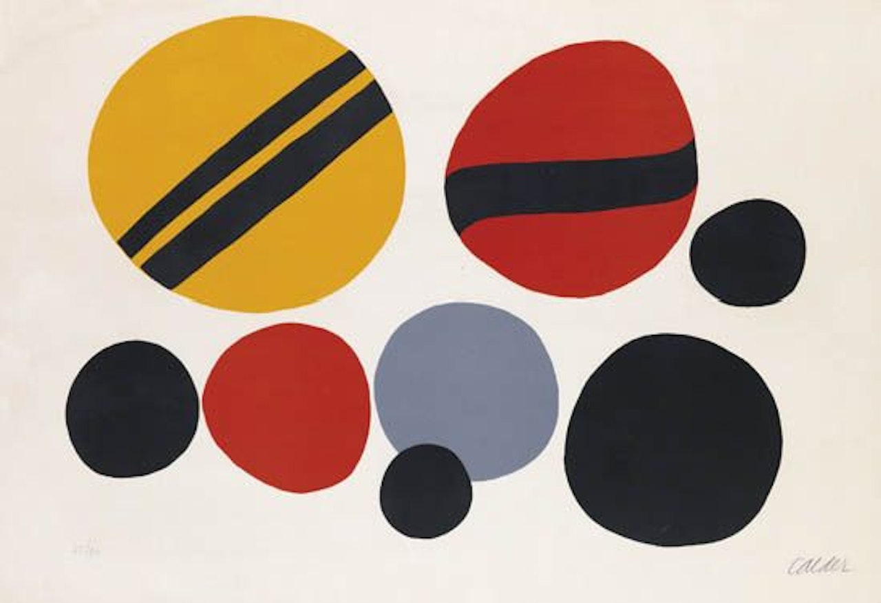 Chevrons Noir sur Rouge et Jaune by Alexander Calder