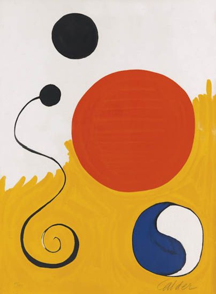 Red Sphere on Yellow Ground by Alexander Calder