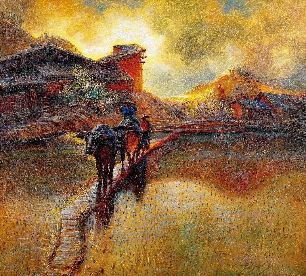 Returning from Herding by Luo Zhongli