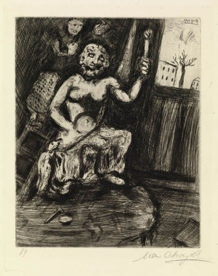 Le Statuaire et la Statue de Jupiter by Marc Chagall