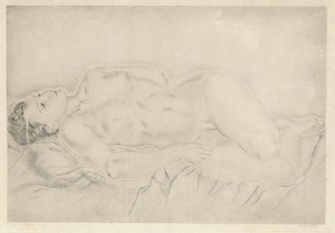 Femme nue endormie, couchée by Leonard Tsuguharu Foujita