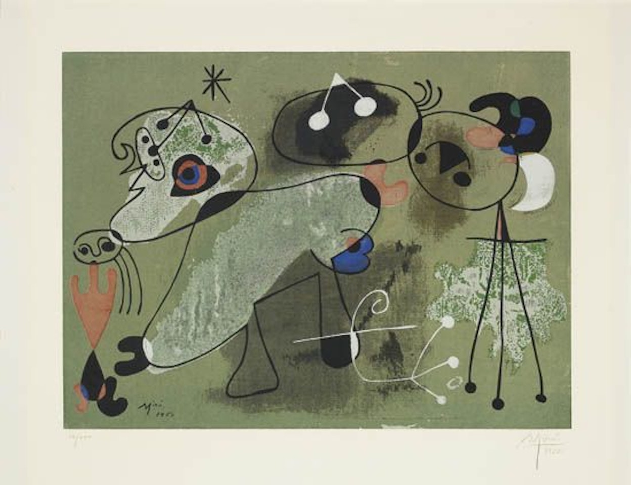Composition sur Fond Vert by Joan Miró