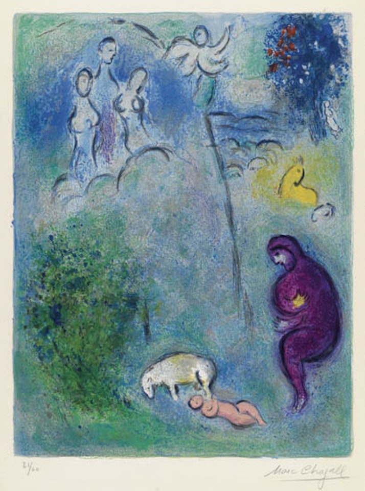 Découverte de Chloé par Daphnis by Marc Chagall