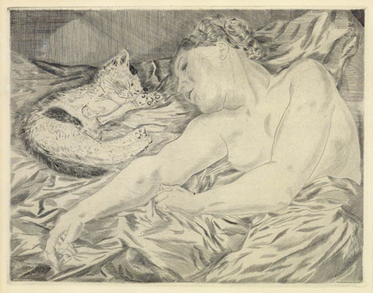 La Femme au Chat by Leonard Tsuguharu Foujita