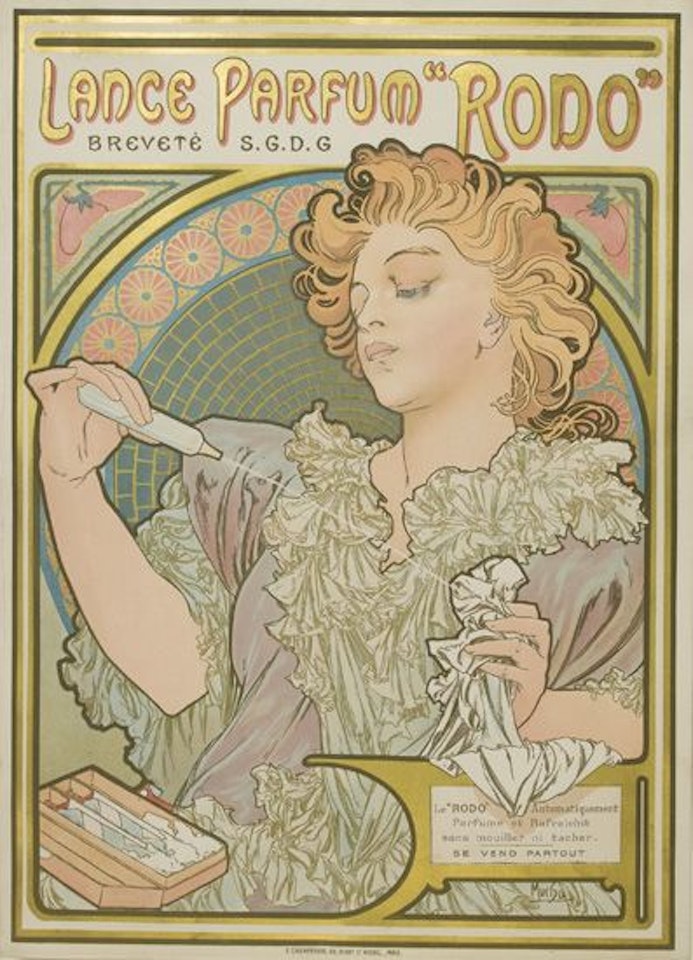 Lance parfum 'Rodo' by Alphonse Mucha