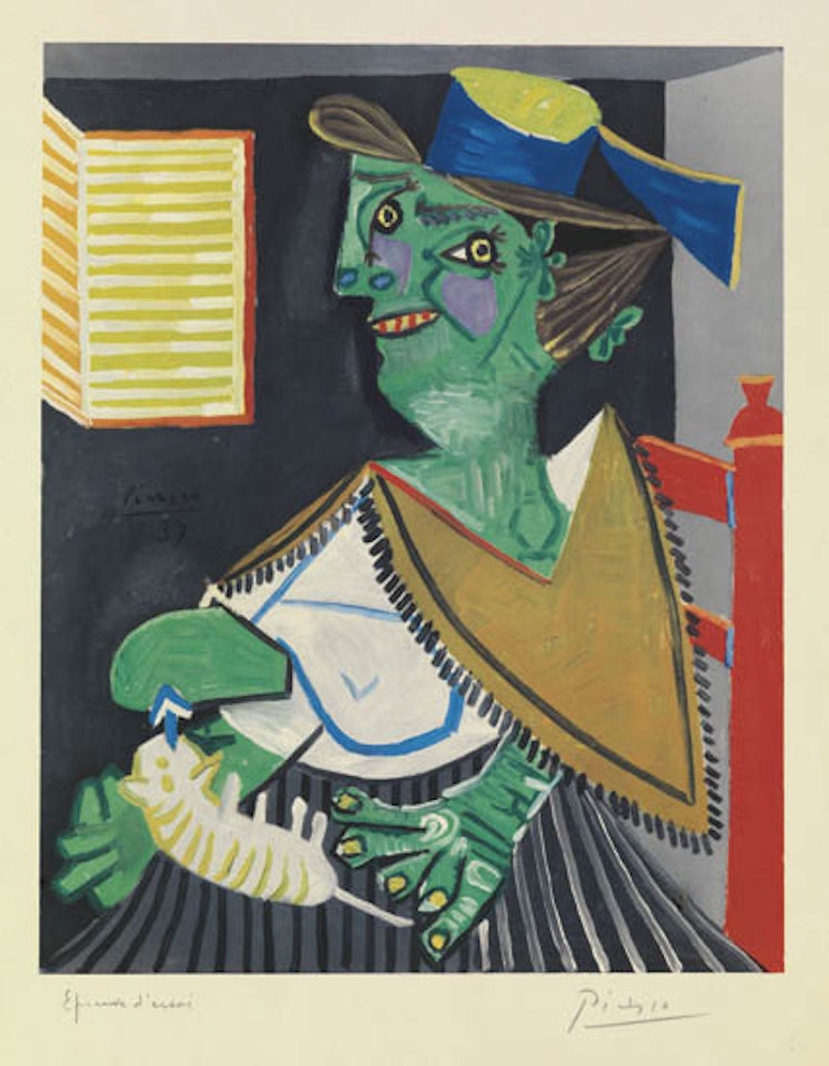 Femme verte au Chat by Pablo Picasso