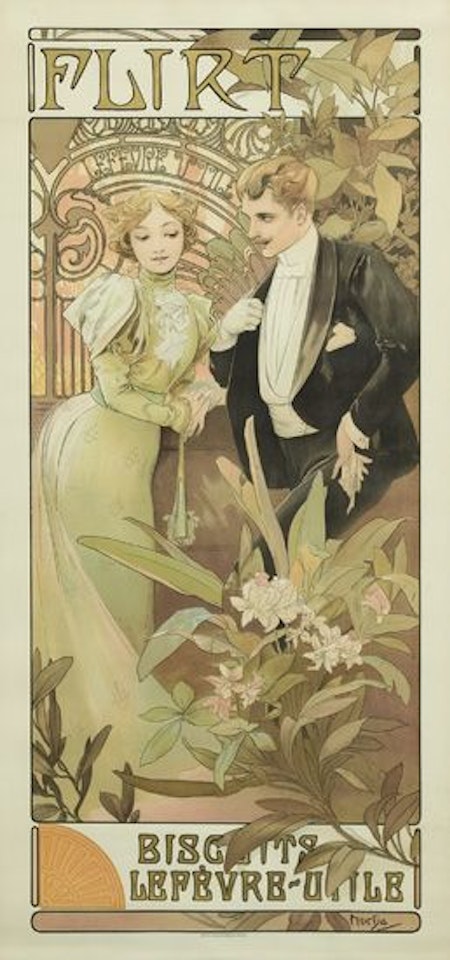 Flirt by Alphonse Mucha