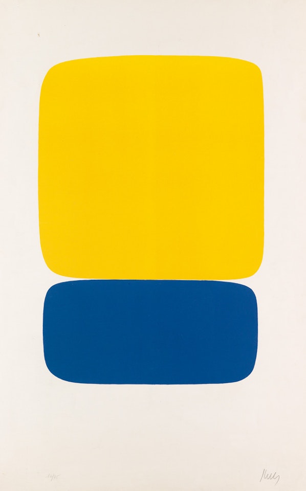 Yellow over Dark Blue by Ellsworth Kelly