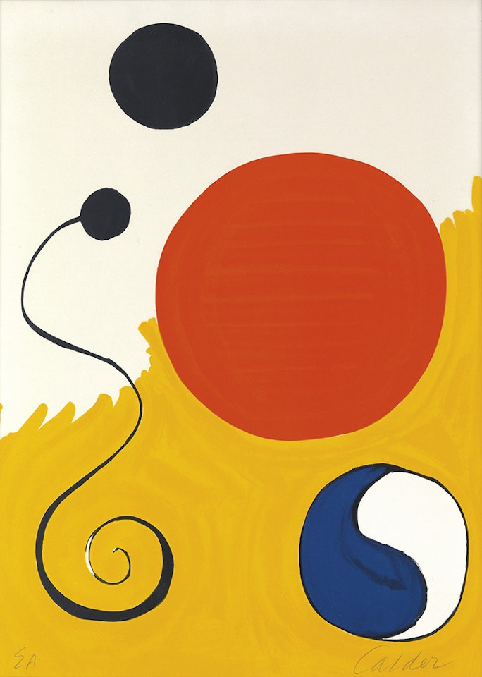 Red Sphere on Yellow Ground by Alexander Calder