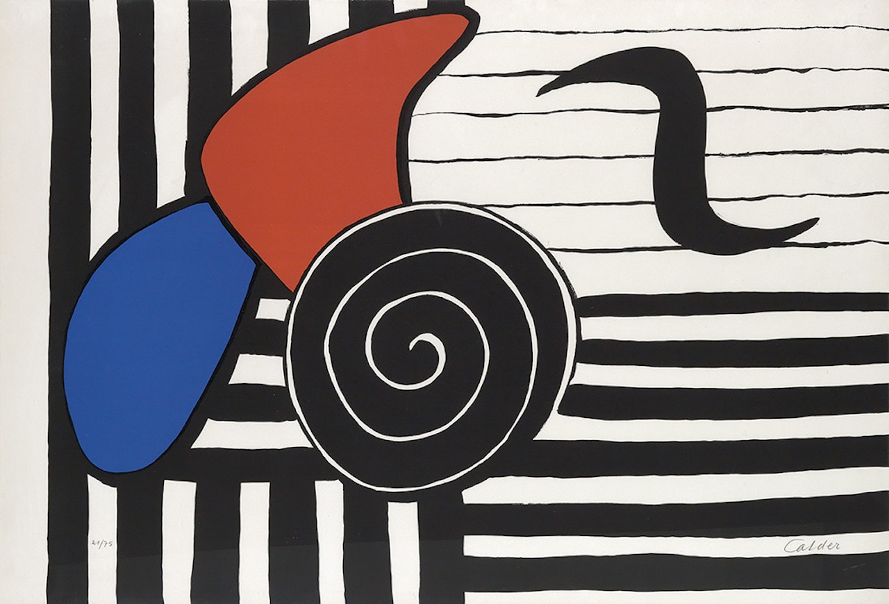 Spiral on Striped Ground by Alexander Calder