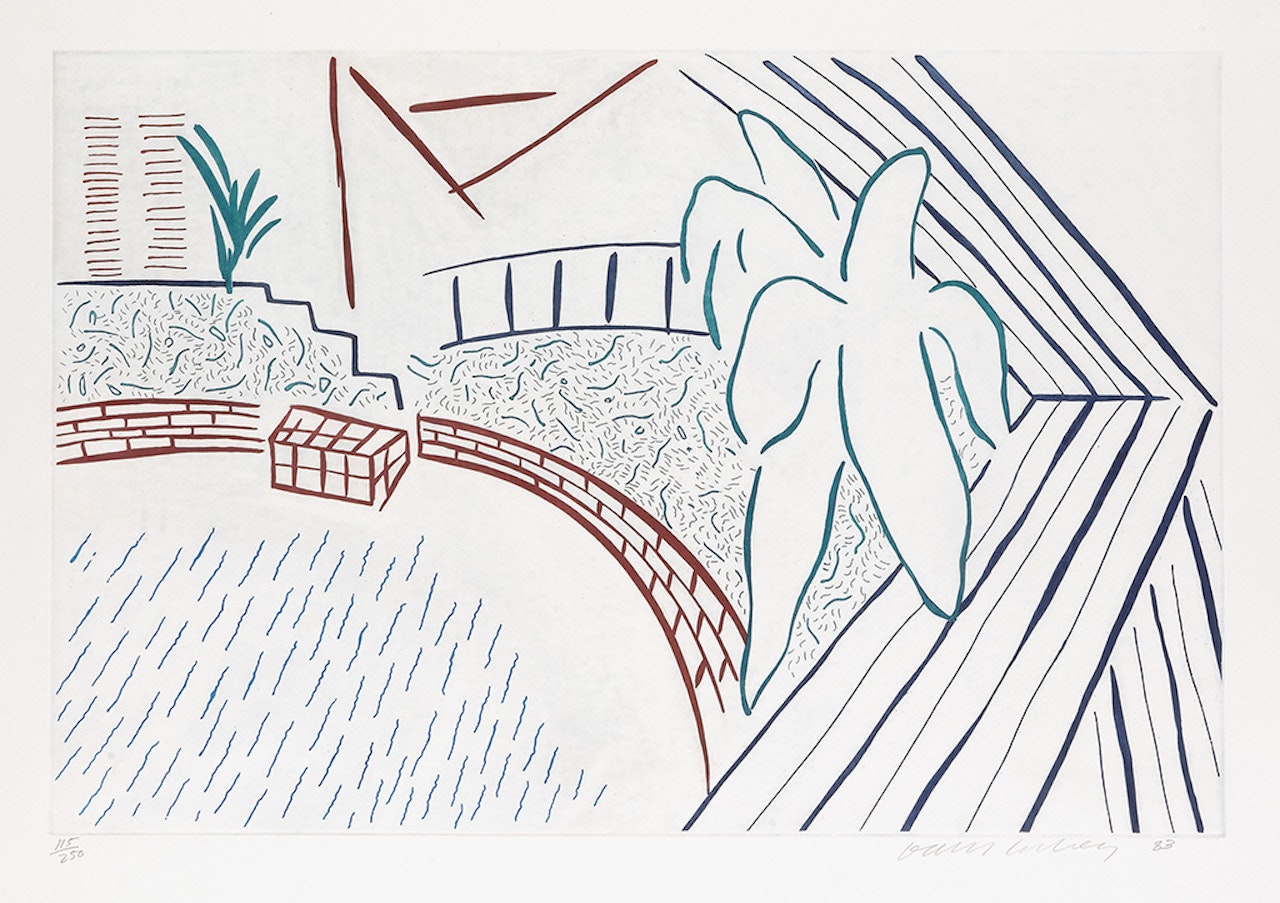 My Pool and Terrace by David Hockney