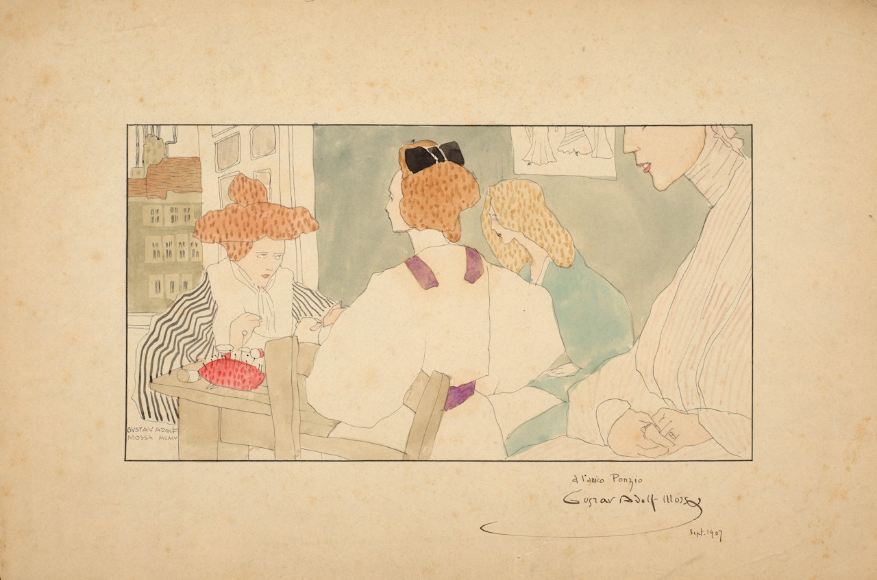 Les couturières; Dressmakers by Gustave Adolf Mossa