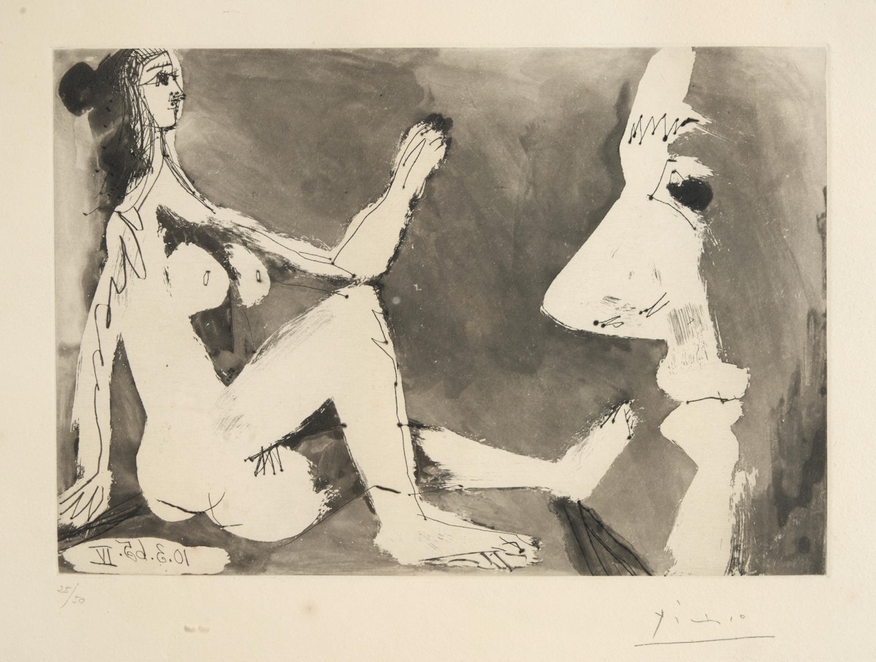 Femme au Miroir Avec un Spectateur (Bloch 1212; Baer 1194) by Pablo Picasso