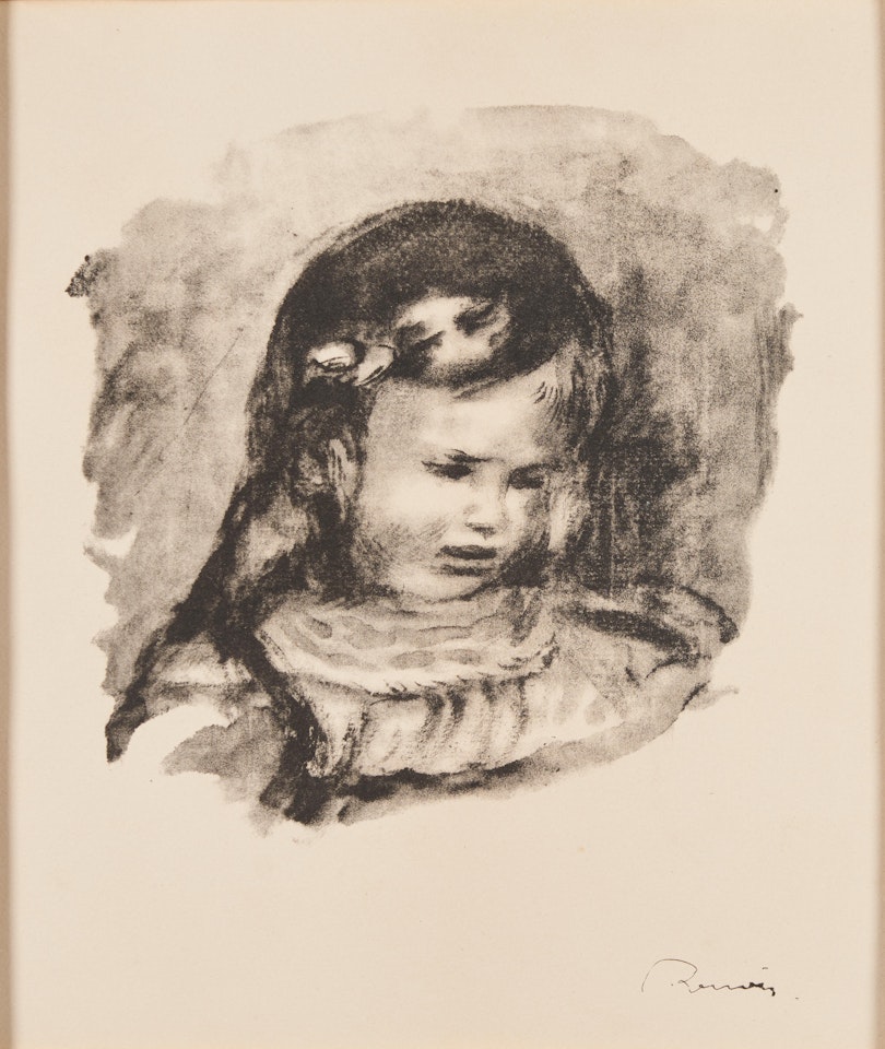 Claude Renoir, la tête baissée, from L"Album des Douze Lithographies originales (Delteil/Stella 39) by Pierre-Auguste Renoir