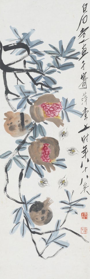 POMEGRANATES AND BEES by Qi Baishi