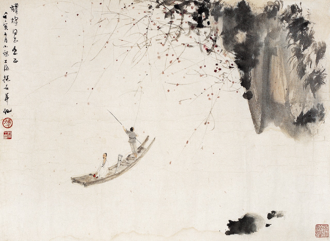 BOATING IN AUTUMN AFTER A RAIN by Fu Baoshi