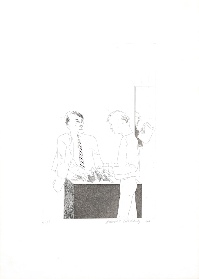 He Enquired After the Quality, pl.3, from Illustration for 14 Poems by C.P. Cavafy (EA 460, MCAT 49, SAC 49) by David Hockney