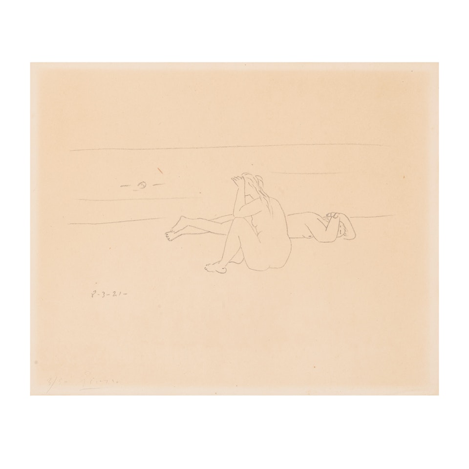 Sur la Plage I (Deux Nus), from Quatre Lithographies (Bloch 42, Cramer bk. 10) by Pablo Picasso