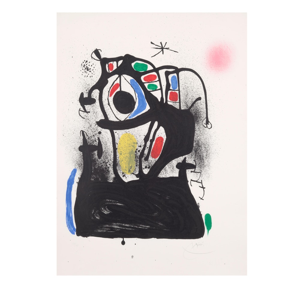 Magnétiseur fond blanc (Mourlot 601) by Joan Miró