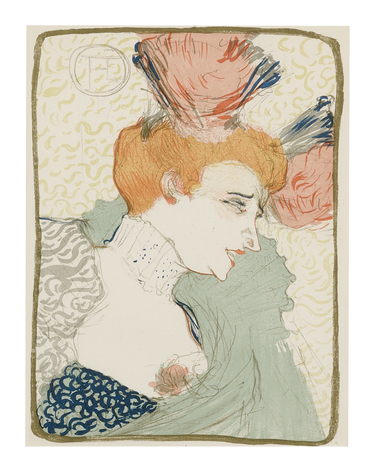 MADEMOISELLE MARCELLE LENDER, EN BUSTE (DELTEIL 102; WITTROCK 99; ADRIANI 1152) by Henri de Toulouse-Lautrec