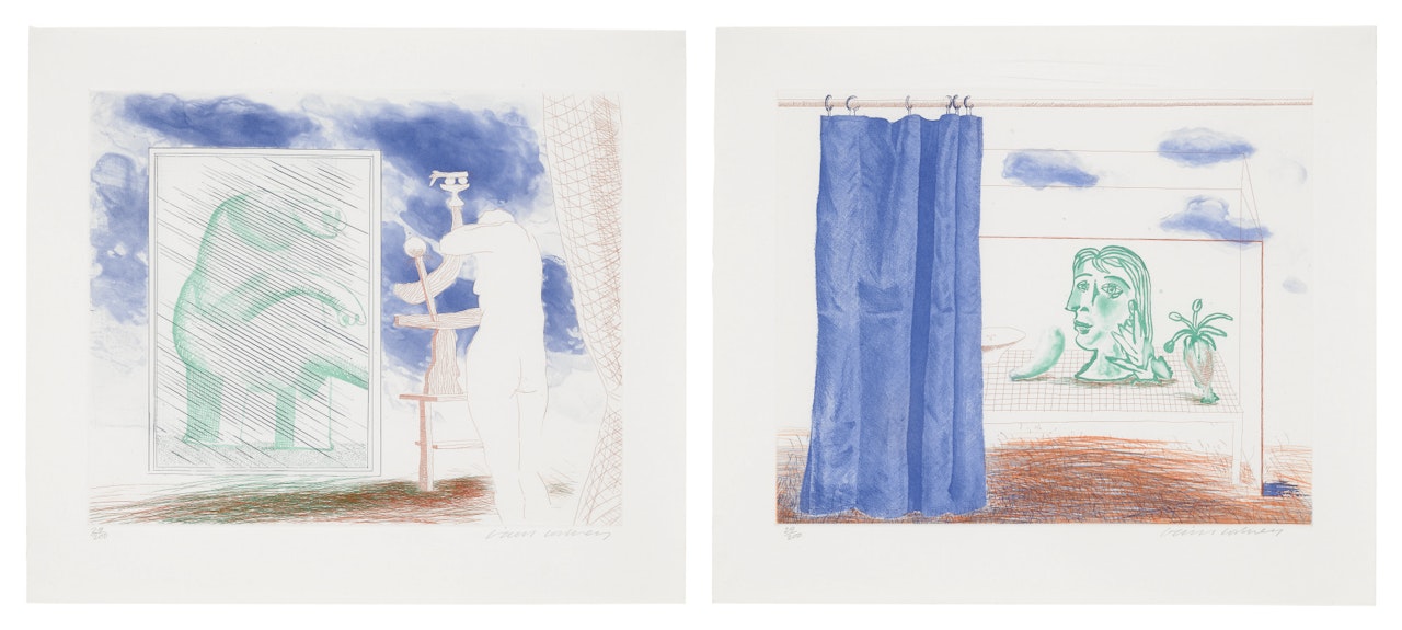 A PICTURE OF OURSELVES; AND WHAT IS THIS PICASSO? (SCOTTISH ARTS COUNCIL 210 & 218; MUSEUM OF CONTEMPORARY ART, TOKYO 189 & 197) by David Hockney